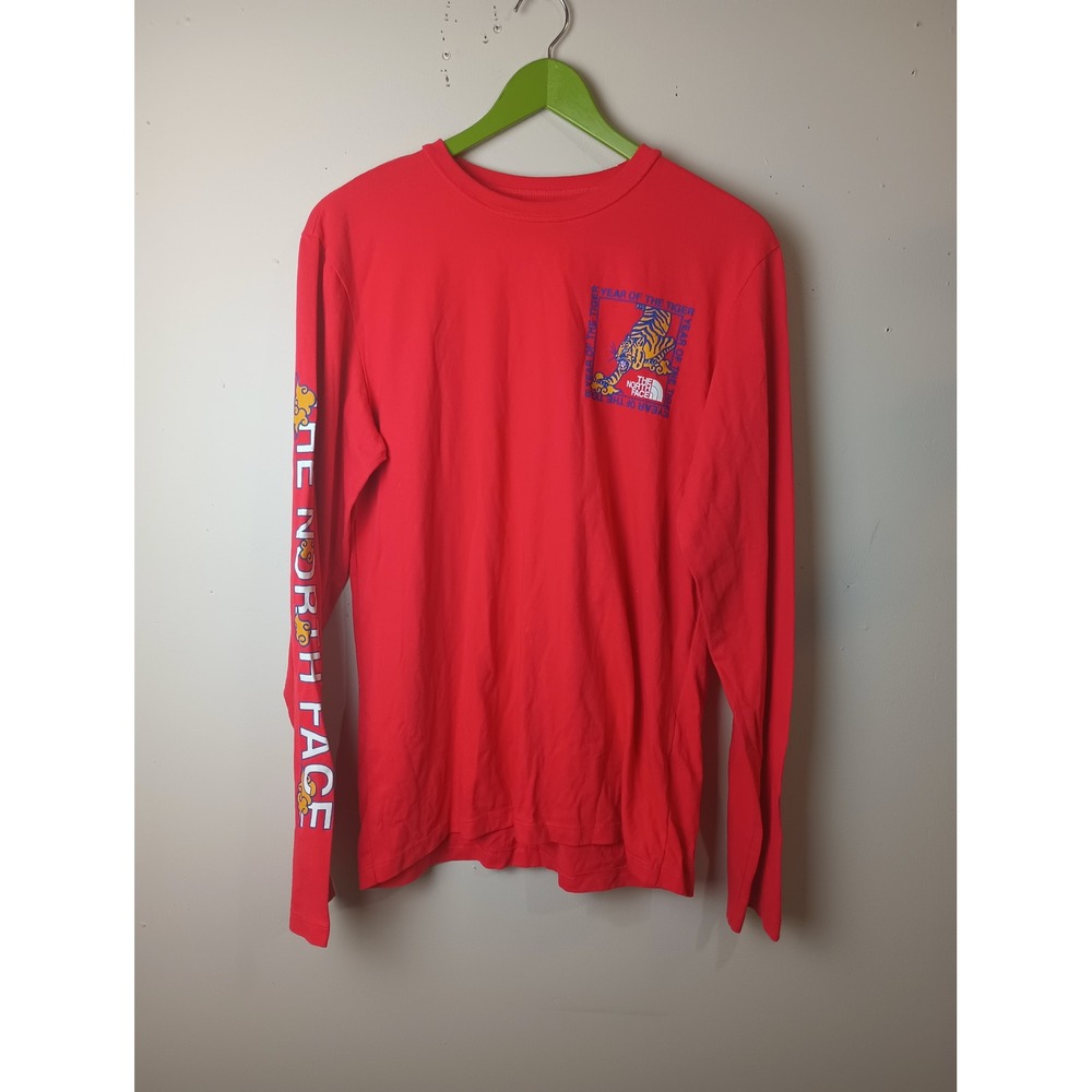 The North Face Mens Year of the Tiger Long Sleeve Graphic T-Shirt Red Small
